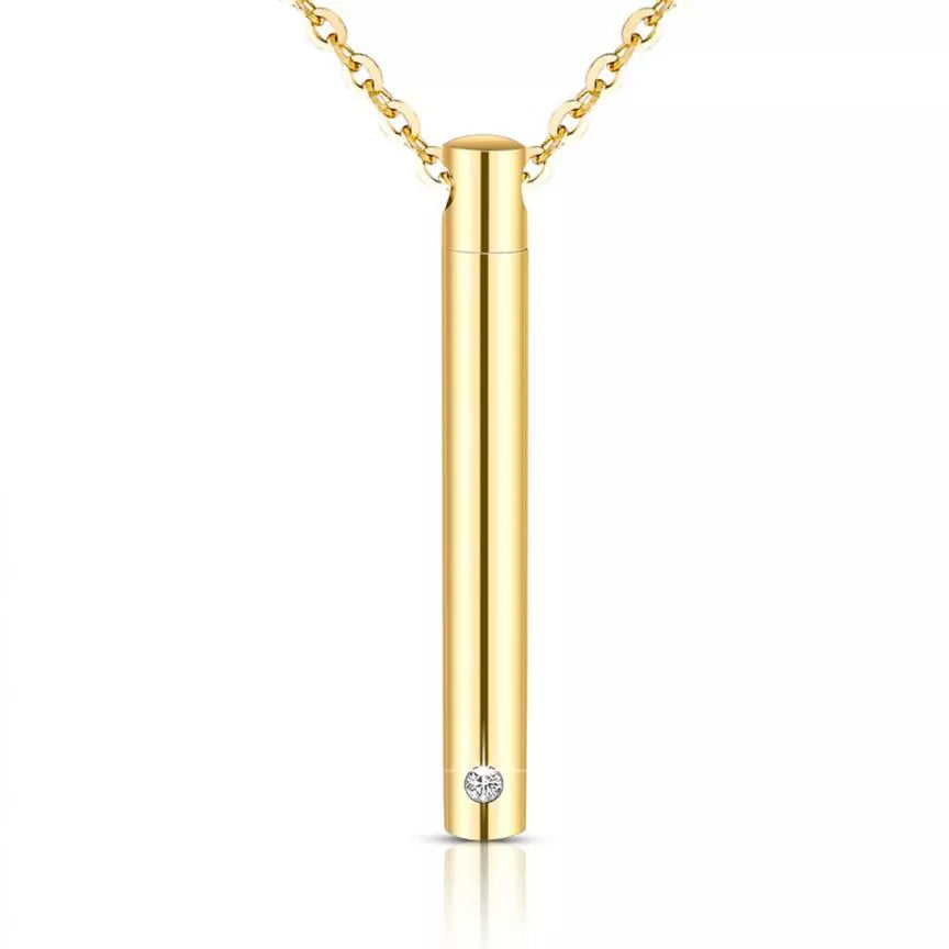 Ashanger - Buisvormig met Zirkonia steen