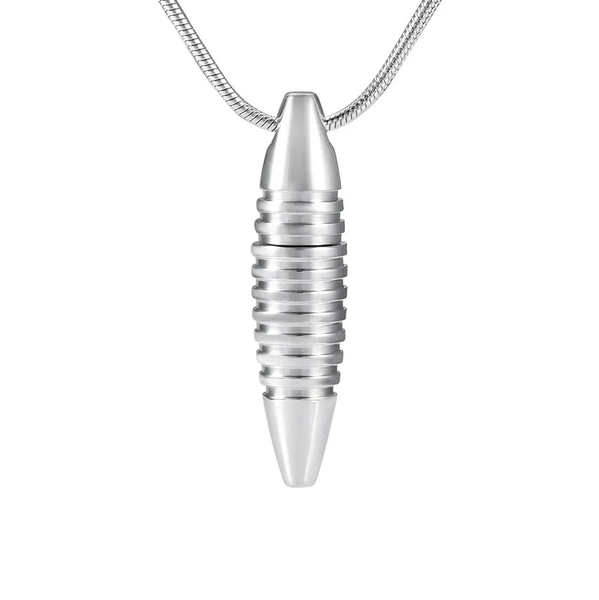 Ash pendant - Cylindrical shape with lines