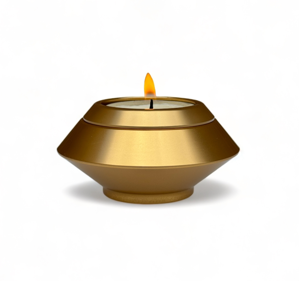 Metalen mini urn waxinelichthouder