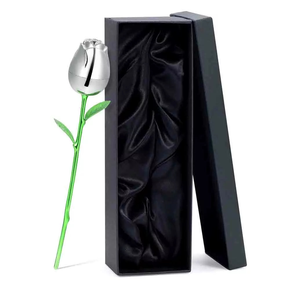Animal urn - Rose silver colored modern