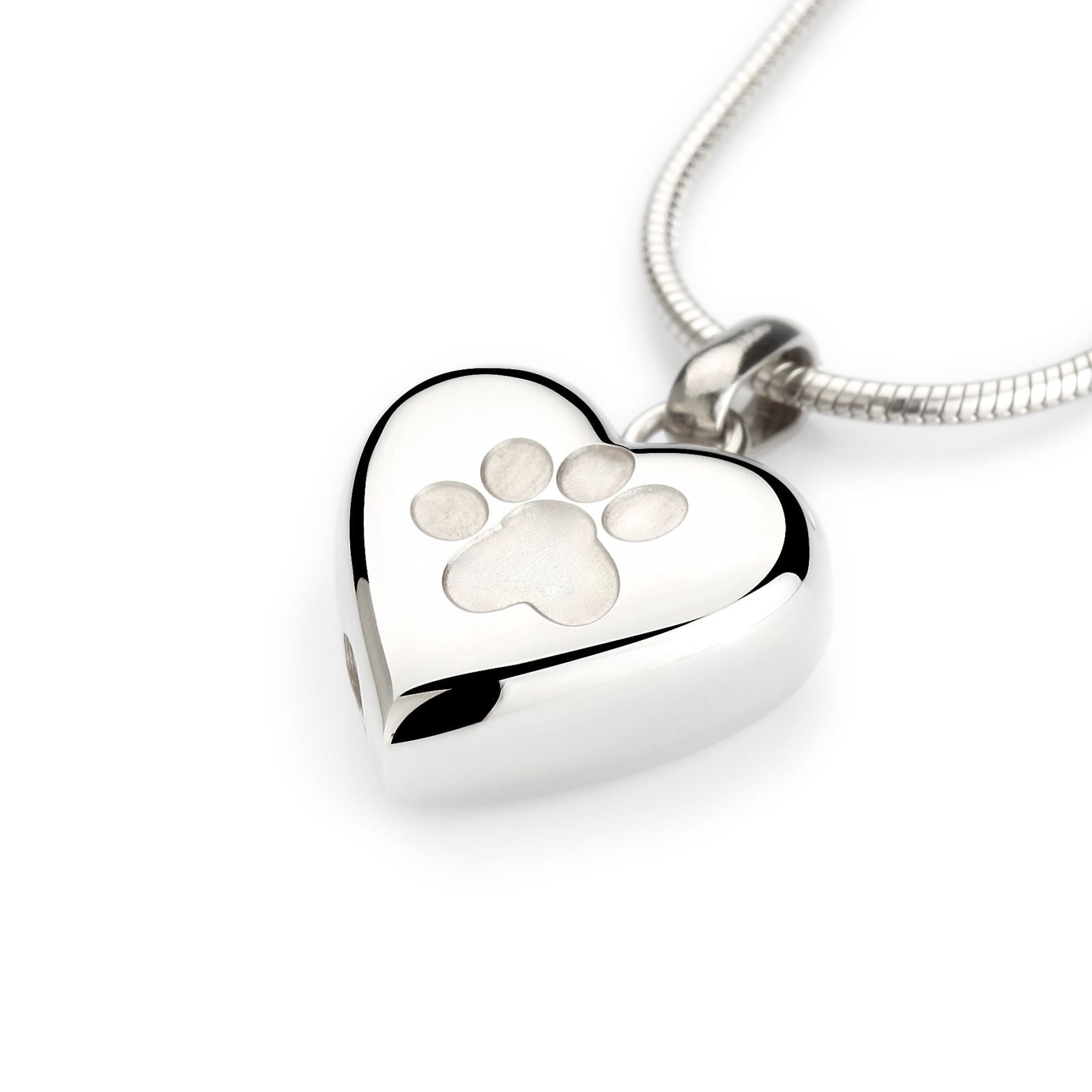 Dieren ashanger  - Zilveren hart met een pootafdruk