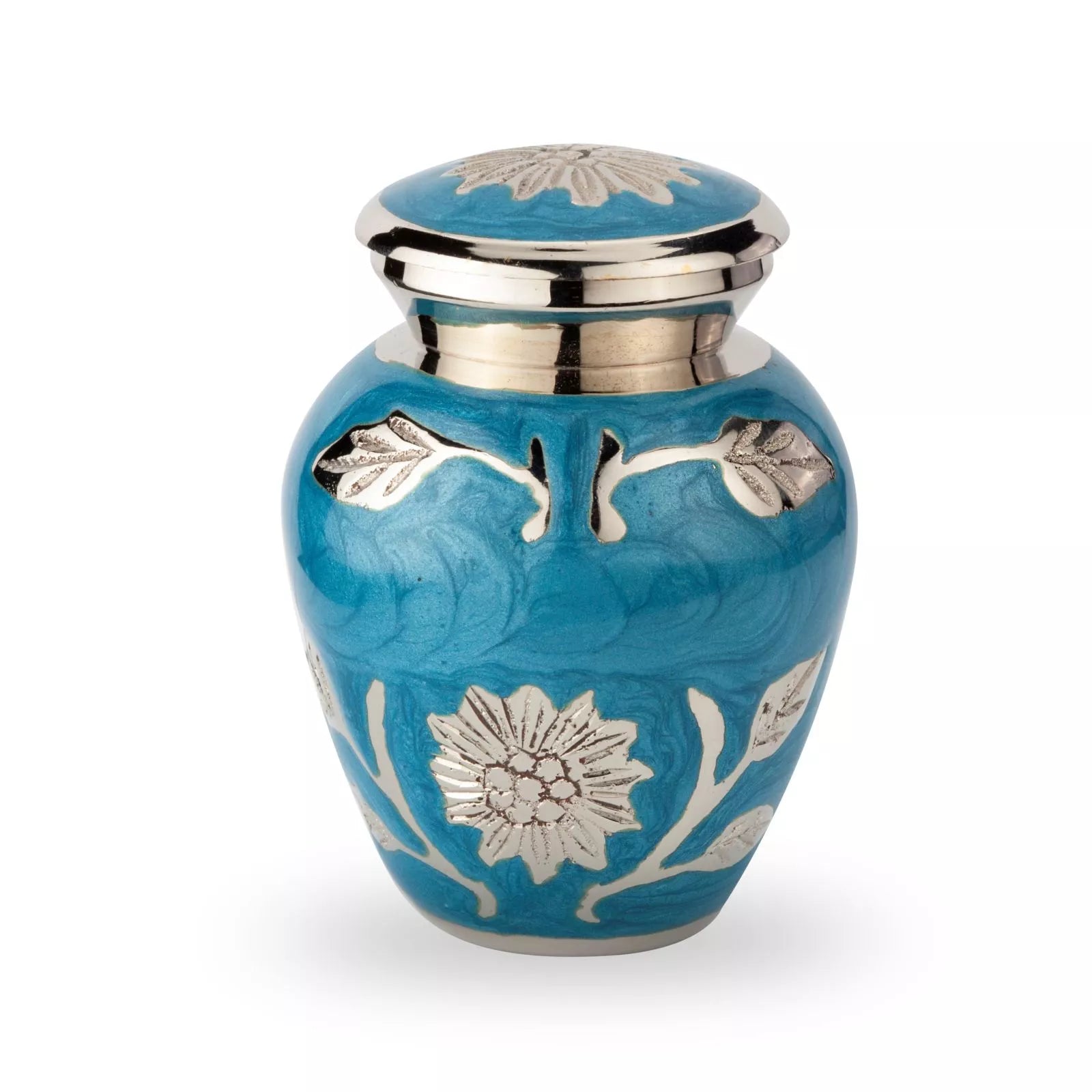 Brass mini urn - floral motif