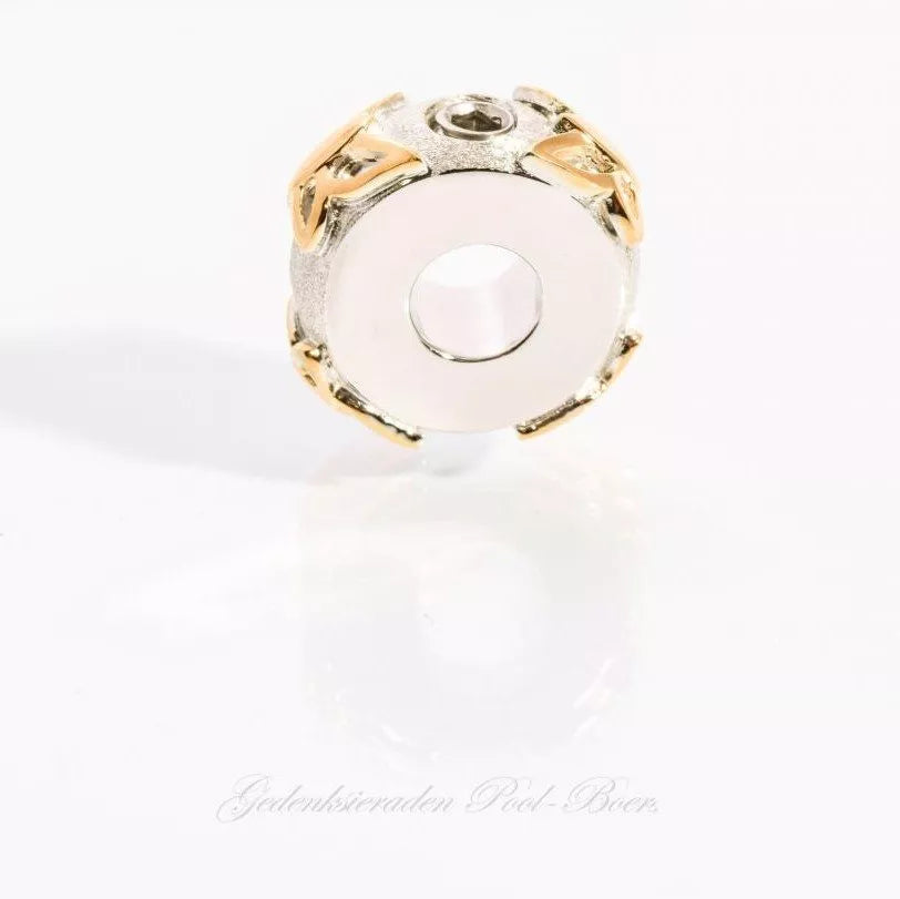 Silver ash charm - golden butterflies