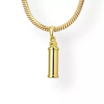 Gold ash pendant - Cylinder