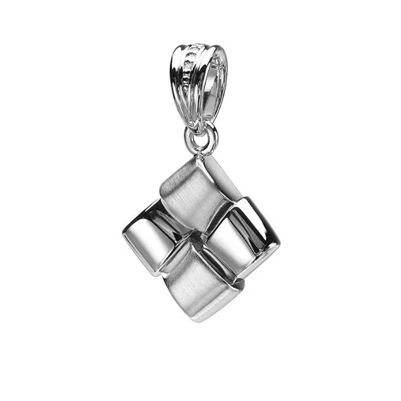Silver ash pendant - Braided square