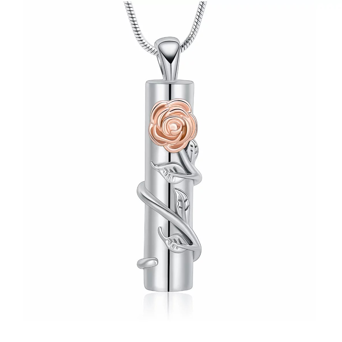 Ash Pendant - Cylindrical with Rose