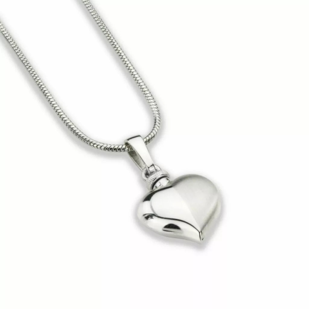 Silver ash pendant - heart