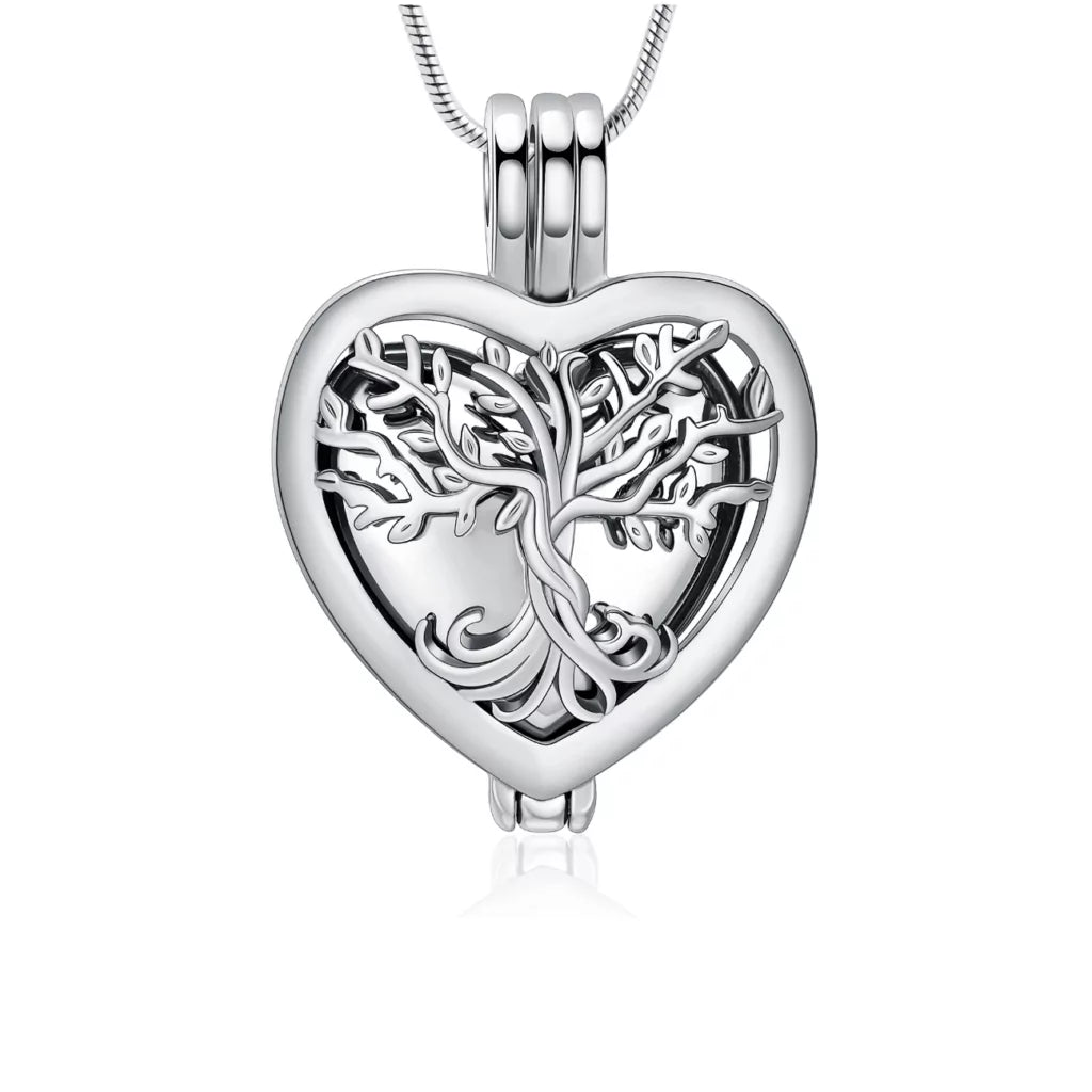 Ash pendant - Heart with Tree of Life motif