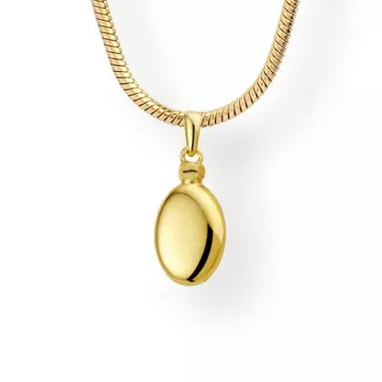 Gold ash pendant - Oval