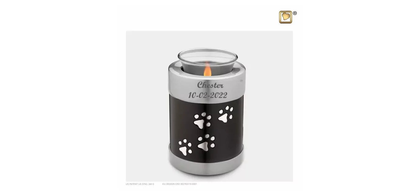 Pet urn - Candle holder black - LoveUrns