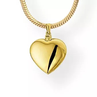Gold ash pendant - Heart large