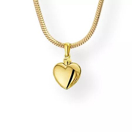 Gold ash pendant - Heart small