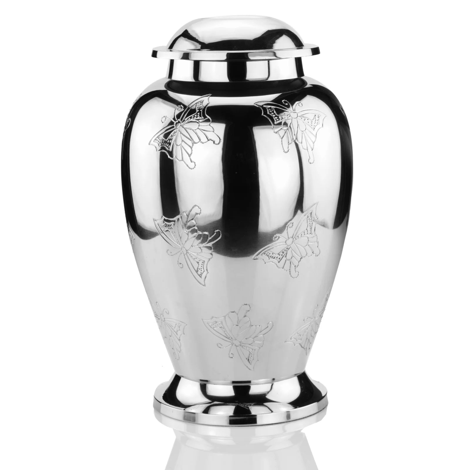 Large urn - Silver with butterflies