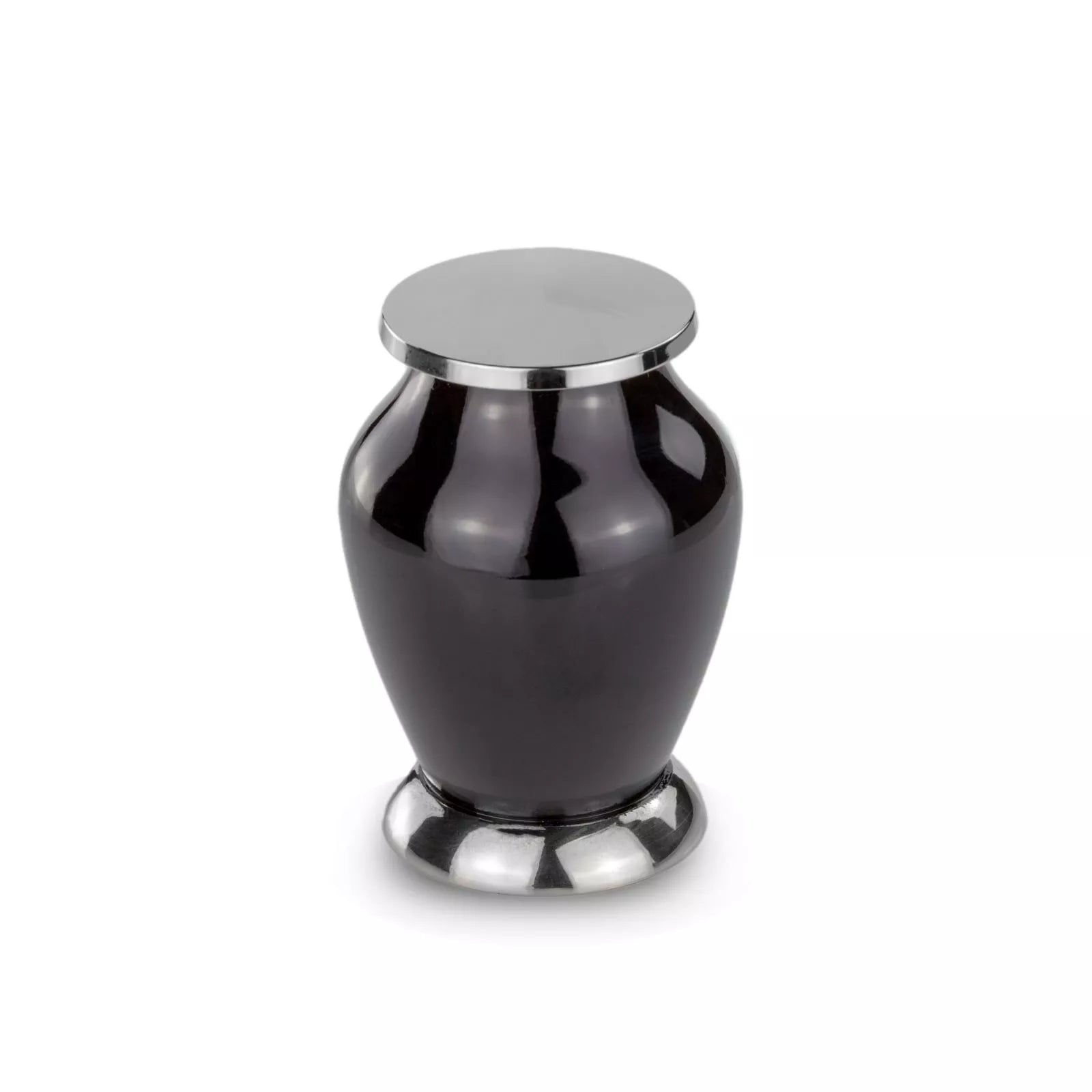 Messing mini urn - design zwart/zilver