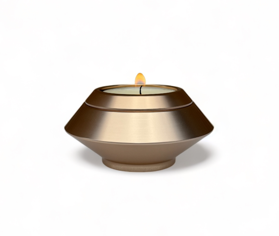 Metalen mini urn waxinelichthouder