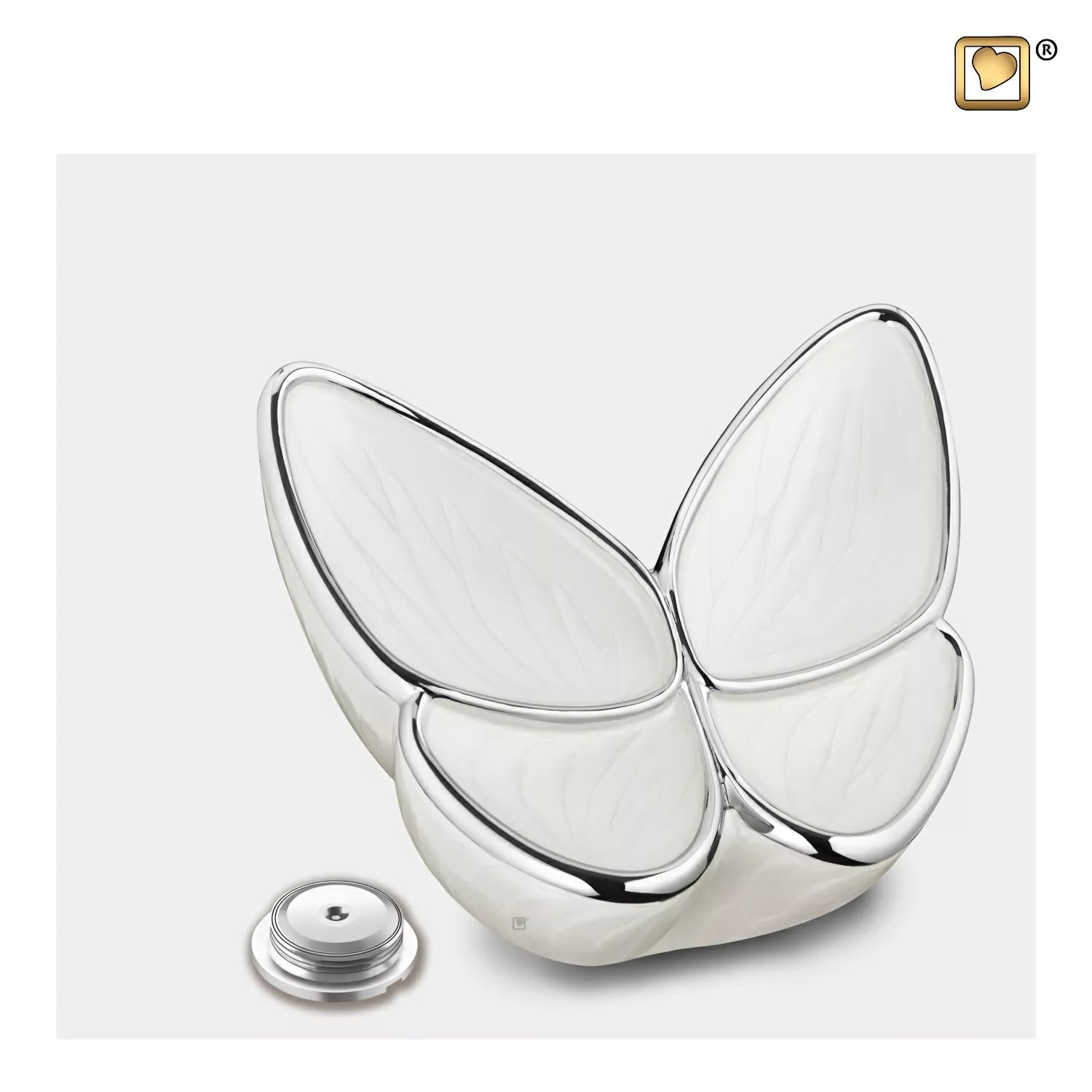 Pet Urn - White Butterfly - LoveUrns