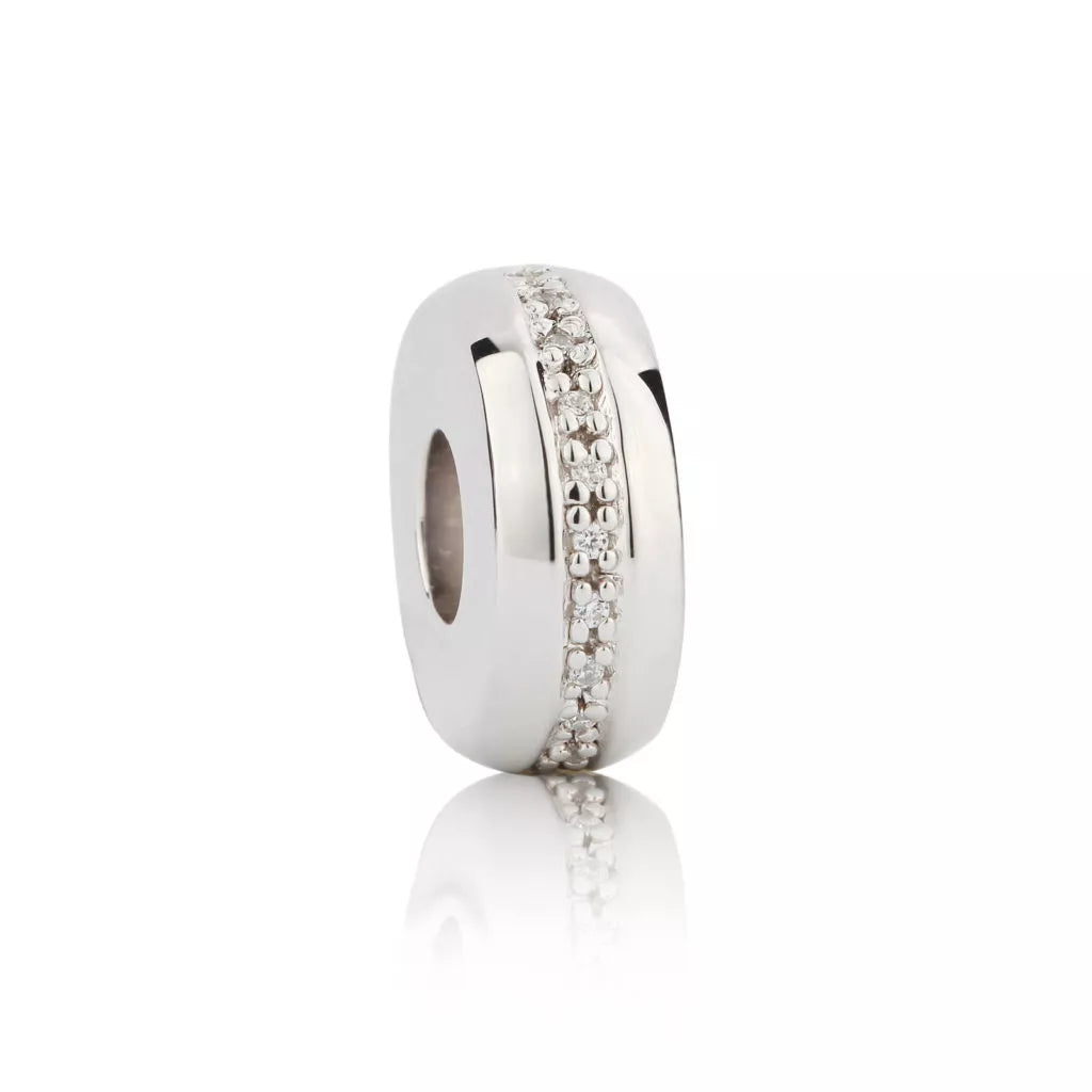 Silver ash charm - line with Zirconia