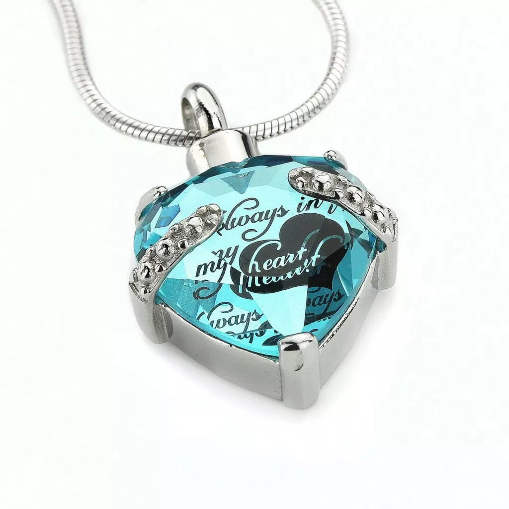 Ash pendant - Heart with engraving Always on my Mind