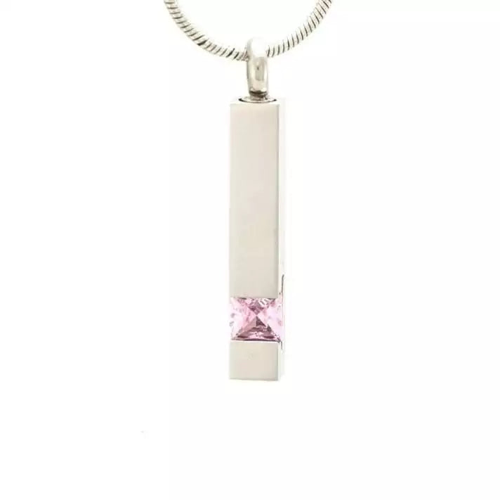 Ash Pendant - Cylinder with Zirconia