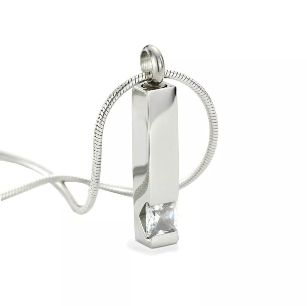 Ash Pendant - Cylinder with Zirconia