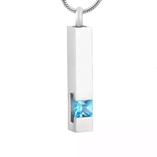 Ash Pendant - Cylinder with Zirconia