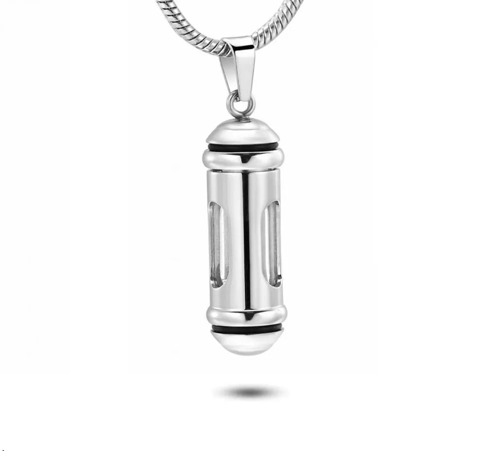 Ash pendant - Cylindrical with glass