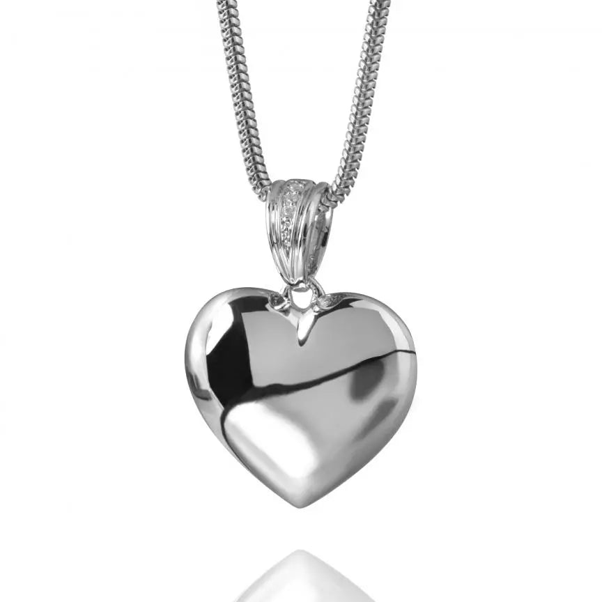 Silver ash pendant - heart-shaped