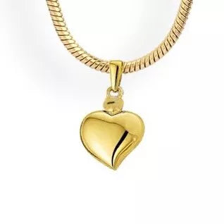 Gold ash pendant - Design heart