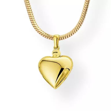 Gold ash pendant - Heart