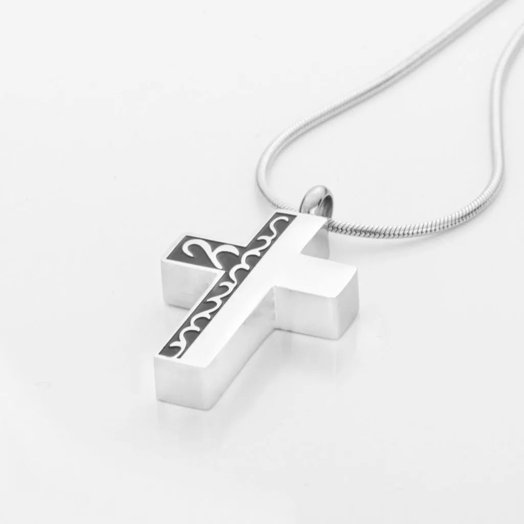 Ash pendant - Cross with motif