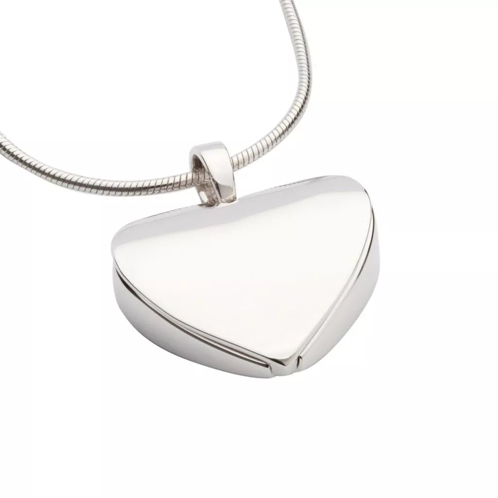 Silver ash pendant - Heart with photo frame