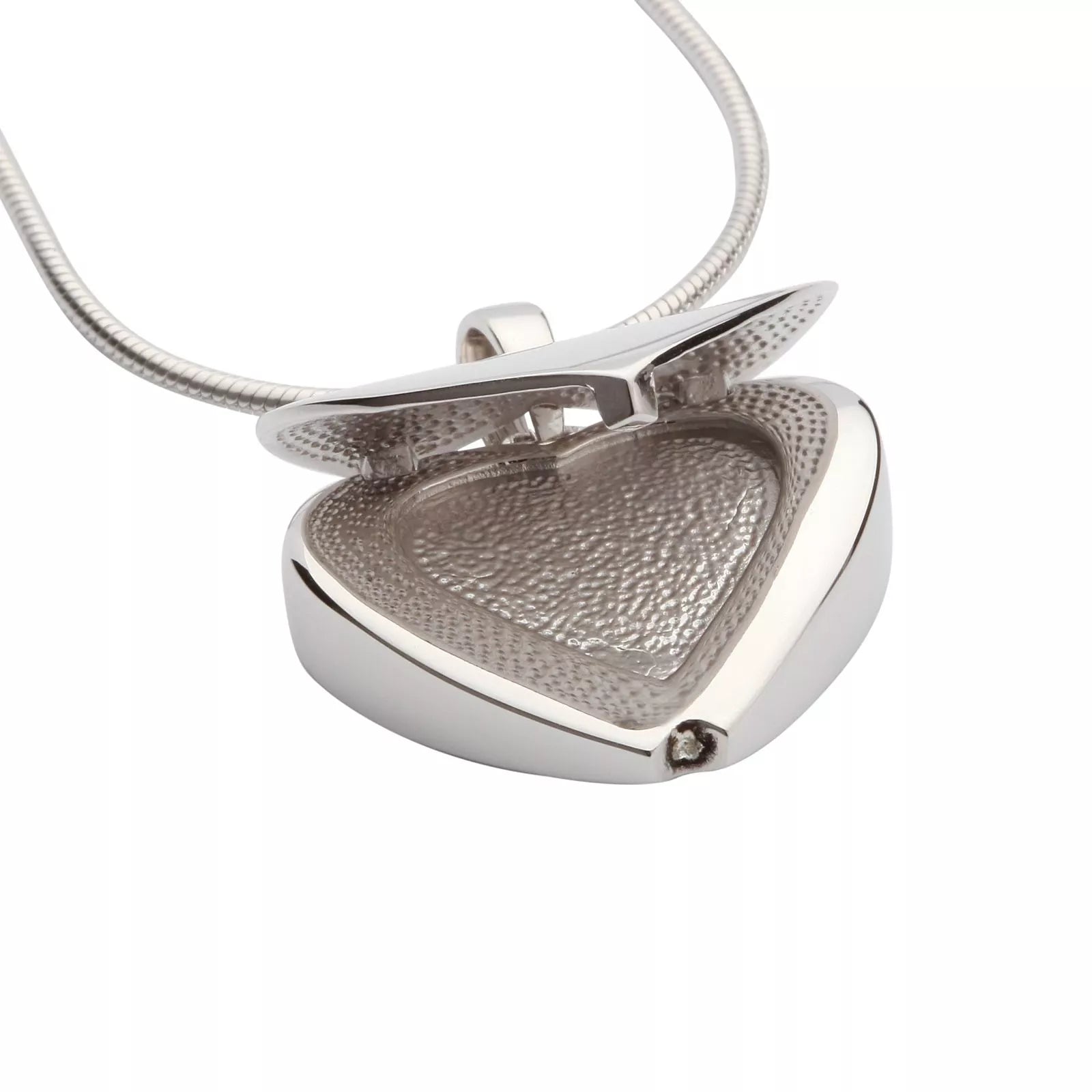 Silver ash pendant - Heart with photo frame