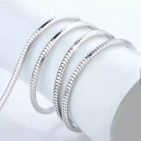 Necklace silver - necklace snake - 60 cm